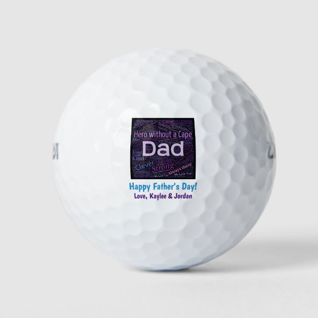 Hero Dad Happy Father's Day Golf Balls (Front)