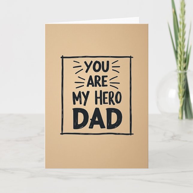 Hero Dad Sketch Fathers Day Card (Front)