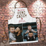 Hero Daddy Father`s Day 2 Photo Collage Apron<br><div class="desc">You are my Hero Daddy Father`s Day 2 Photo Collage Apron. The text is trendy typography. Personalized apron for a dad. Add 2 photos and your names. You can change daddy to dad, pap, papa, ... . Perfect gift for a father on a Father`s Day, birthday or Christmas and it`s...</div>