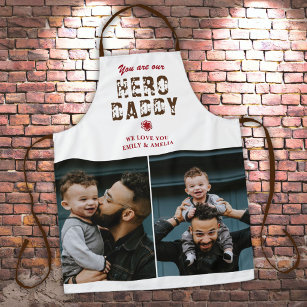 Hero Daddy Father`s Day 2 Photo Collage Apron