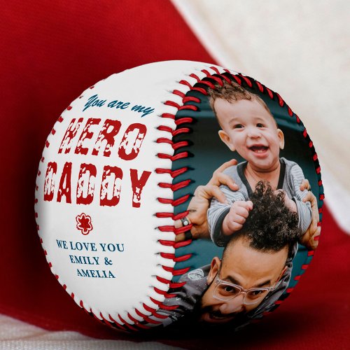 Hero Daddy Fathers Day 2 Photo Collage Baseball