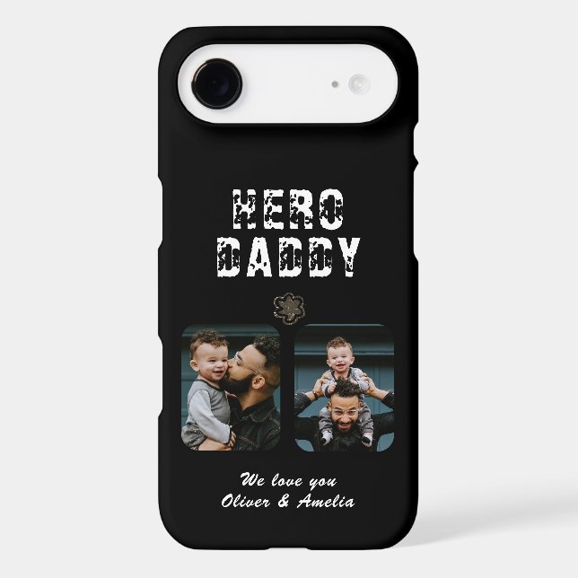 Hero Daddy Father`s Day 2 Photo Collage Case-Mate iPhone Case (Back)
