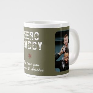 Hero Daddy Father`s Day 2 Photo Collage Giant Coffee Mug