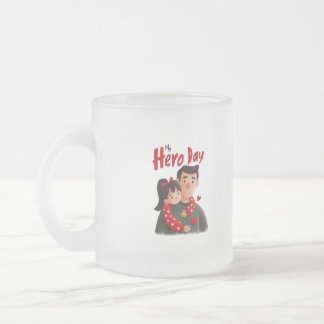Hero Father's Day Frosted Glass Coffee Mug
