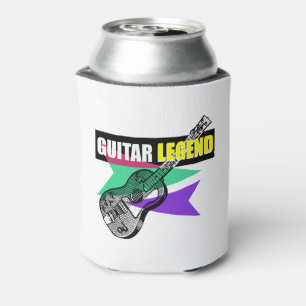 Hero Guitar Legend Retro Vintage Illustration Can Can Cooler