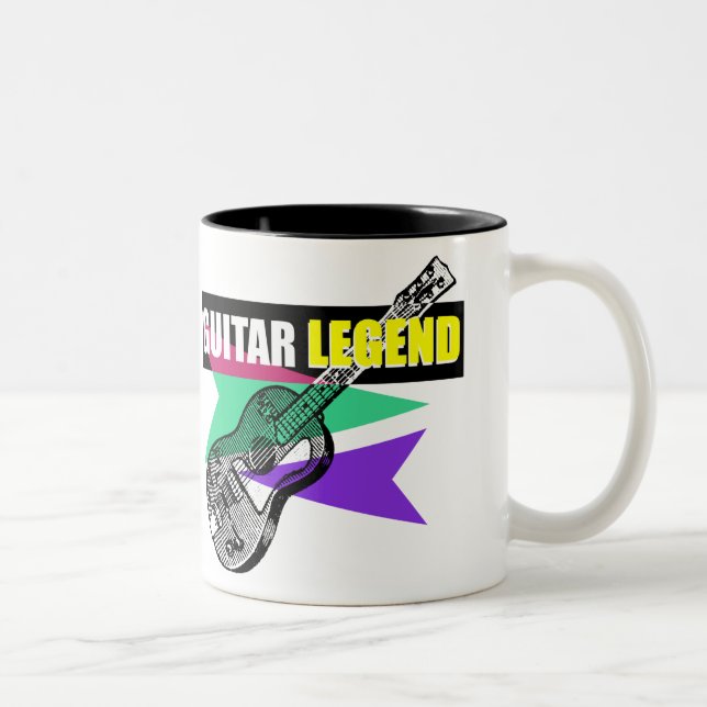 Hero Guitar Legend Retro Vintage Illustration Mug (Right)