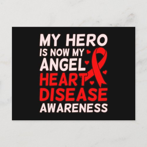 Hero Is My Angel Heart Disease Awareness Survivor Invitation Postcard