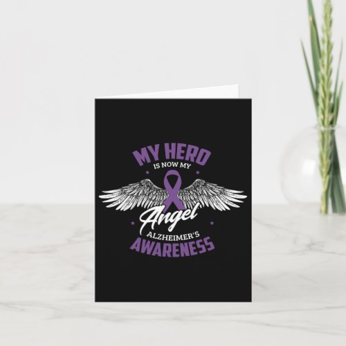 Hero Is Now My Angel Alzheimerheimers Awareness H Card