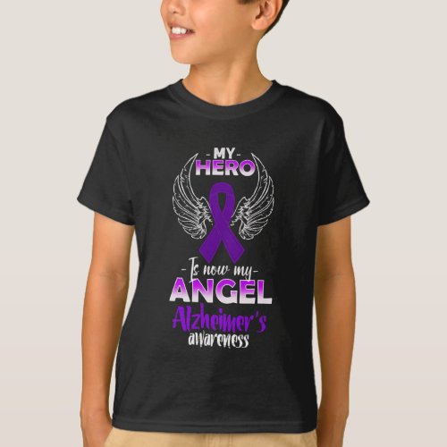 Hero Is Now My Angel Alzheimerheimers Awareness  T_Shirt