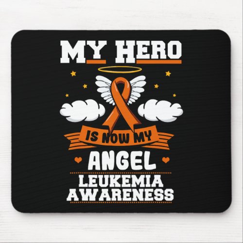 Hero Is Now My Angel Leukemia Green Ribbon Clouds  Mouse Pad