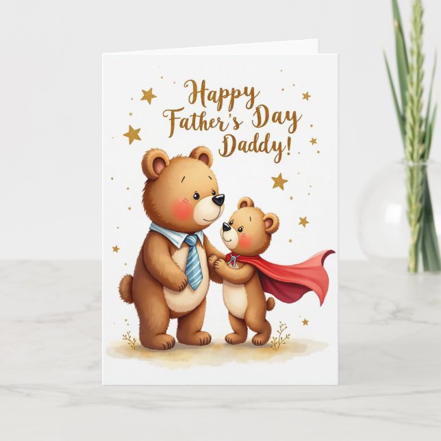 Hero Kid Fathers Day Scene Card (Front)
