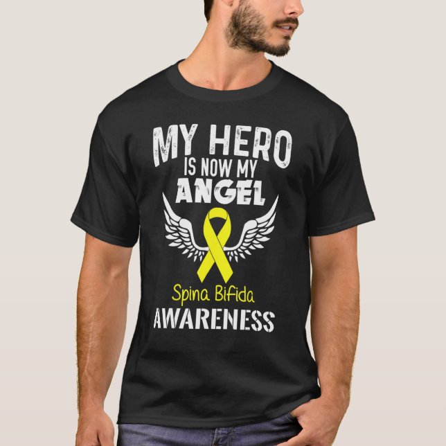 Hero Now Angel Spina Bifida Awareness Supporter Ri T-Shirt (Front)