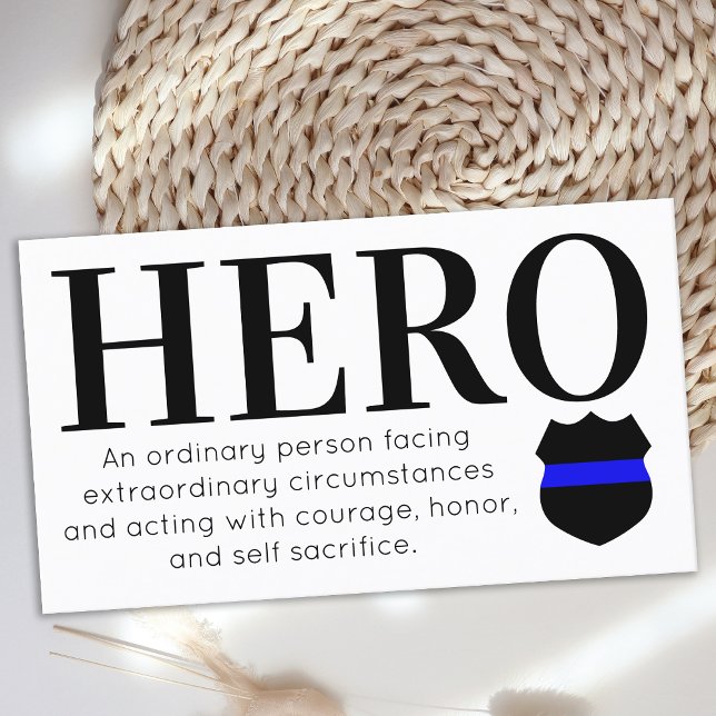 Hero Police Officer Thin Blue Line Thank You Business Card (Creator Uploaded)