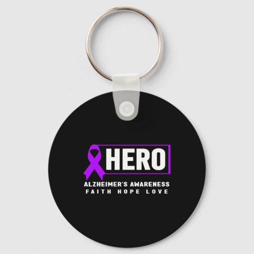 Hero _ Purple Ribbon Heimers Awareness  Keychain