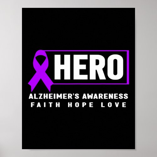 Hero _ Purple Ribbon Heimers Awareness  Poster