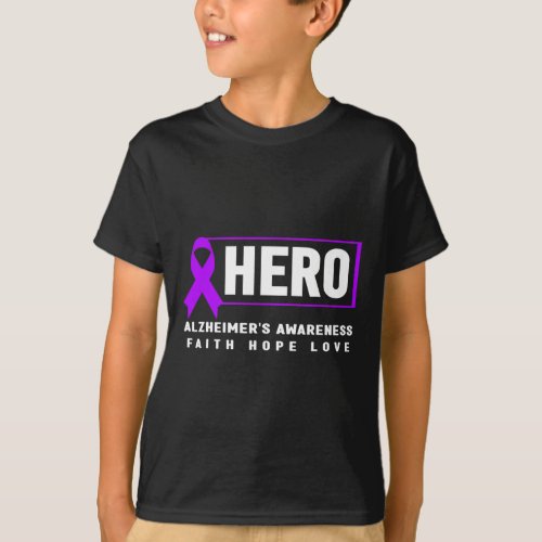 Hero _ Purple Ribbon Heimers Awareness  T_Shirt