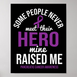 Hero Raised Me Pancreatic Cancer Awareness Pancrea Poster
