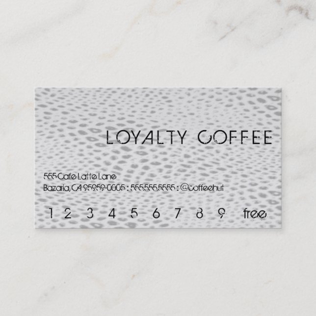 Hero Snakeskin Loyalty Coffee Punchcard (Front)