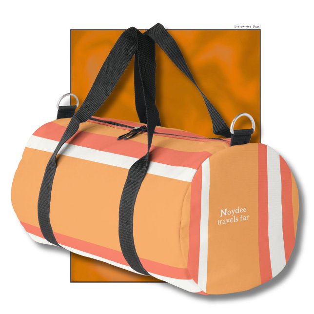 Hero Stripes Horizontal Lines Red Orange White Duffle Bag (Creator Uploaded)