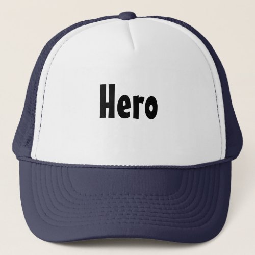 Hero Text Name with White and Navy Color Trucker Hat