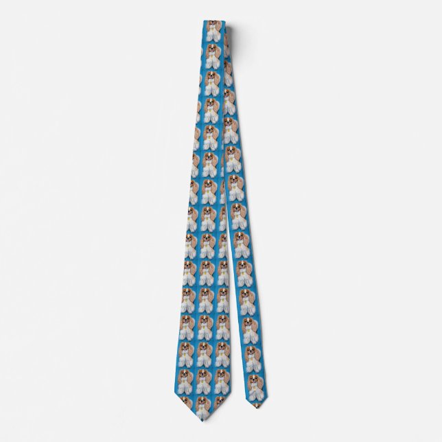 Hero the Cavalier King Charles Painting Neck Tie (Front)