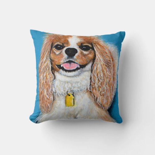 Hero the Cavalier King Charles Painting Throw Pillow