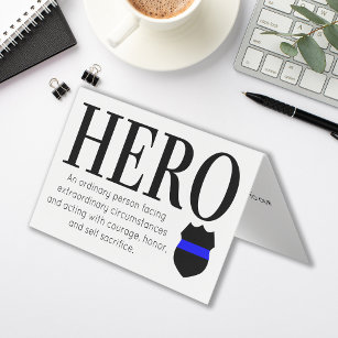 Hero Thin Blue Line Police Thank You Business Card