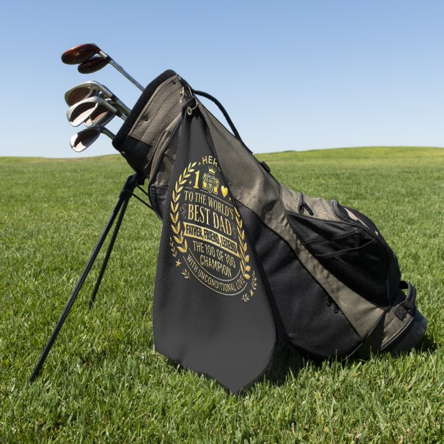 Hero to the World's Best Dad / Golf Towel (Green)