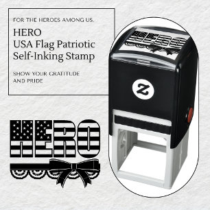 HERO USA Flag Patriotic Self-Inking Stamp