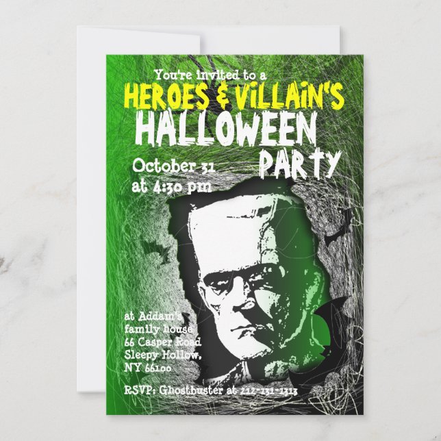 Hero Villian Halloween Party Invitation (Front)