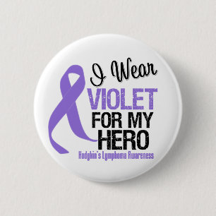 Hero Violet Ribbon Hodgkins Lymphoma Button