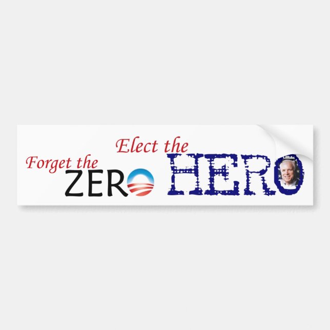 Hero, Zero bumper sticker (Front)
