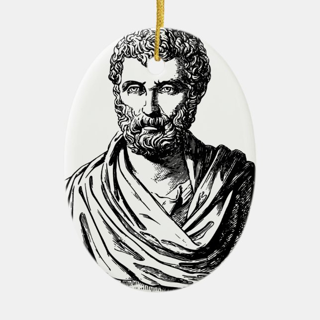 Herodotus bust Greek historian Ceramic Ornament (Front)