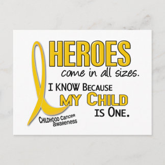 Heroes All Sizes 1 Child CHILDHOOD CANCER Postcard