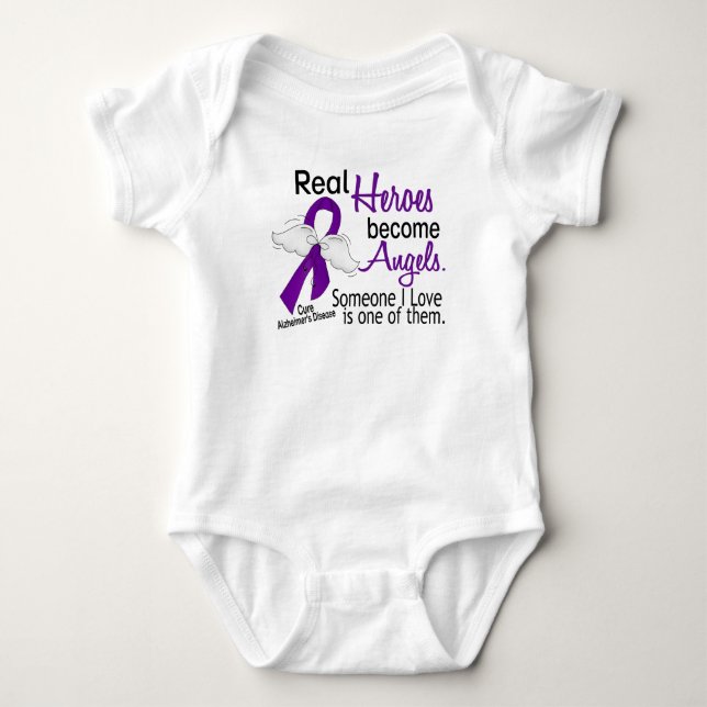 Heroes Become Angels Alzheimer's Disease Baby Bodysuit (Front)