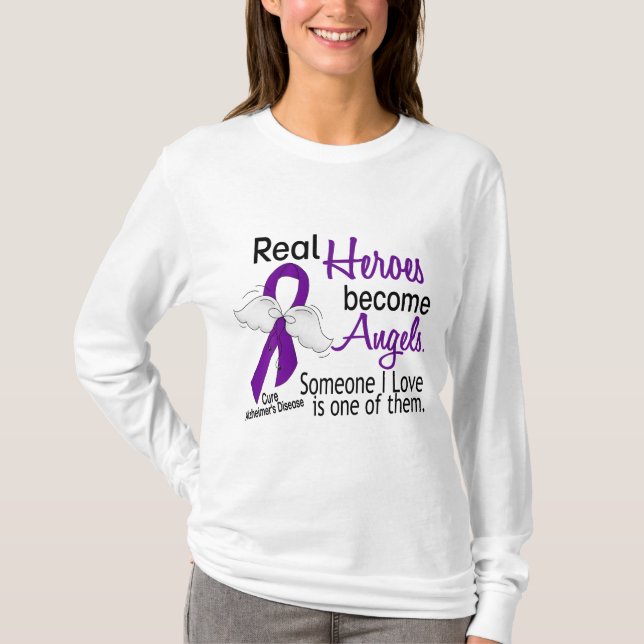 Heroes Become Angels Alzheimer's Disease T-Shirt (Front)