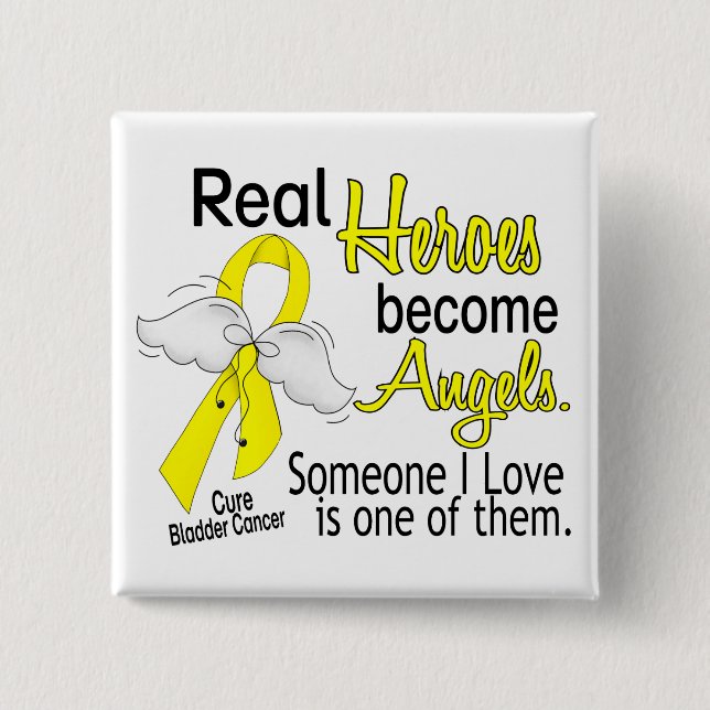 Heroes Become Angels Bladder Cancer Button (Front)