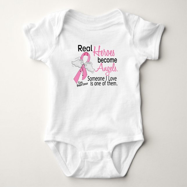 Heroes Become Angels Breast Cancer Baby Bodysuit (Front)