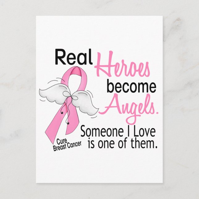 Heroes Become Angels Breast Cancer Postcard (Front)