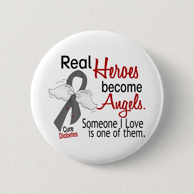 Heroes Become Angels Diabetes Button (Front)