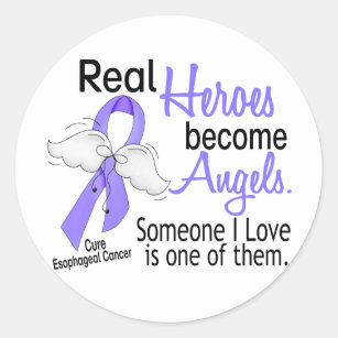 Heroes Become Angels Esophageal Cancer Classic Round Sticker