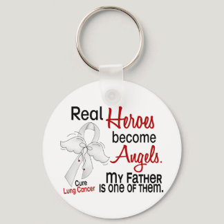 Heroes Become Angels Father Lung Cancer Keychain