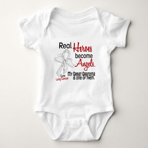 Heroes Become Angels Great Grandma Lung Cancer Baby Bodysuit