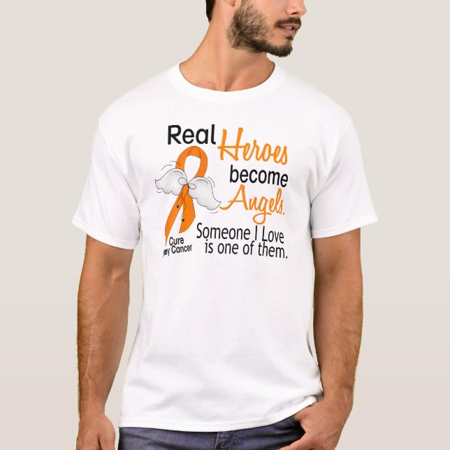 Heroes Become Angels Kidney Cancer T-Shirt (Front)
