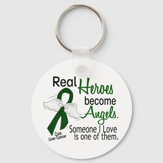 Heroes Become Angels Liver Cancer Keychain (Front)