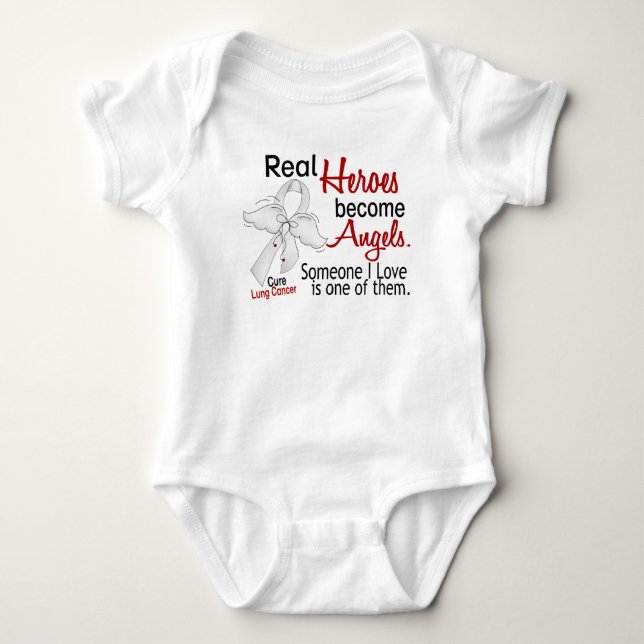Heroes Become Angels Lung Cancer Baby Bodysuit (Front)