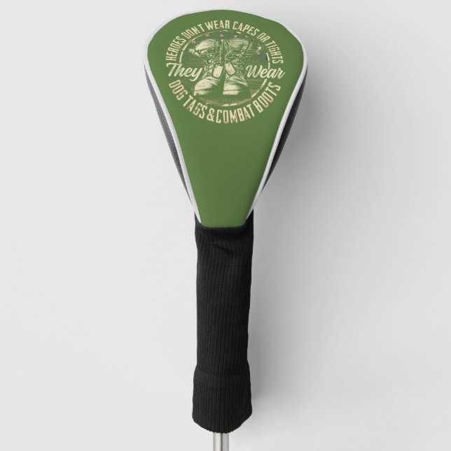 Heroes Don't Wear Capes and Tights Golf Head Cover (Front)