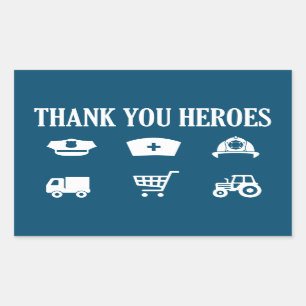 Heroes Frontliners Thank You Rectangular Sticker