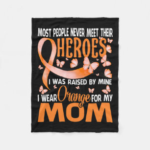 Heroes I Wear Orange For My Mom Multiple Sclerosis Fleece Blanket