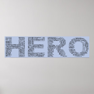 Heroes in the Fight Against Cancer (Black Text) Poster